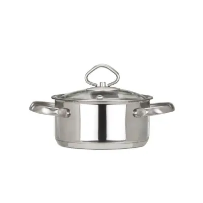 Kozica s pokrovom Madeira 14cm / 1L / indukcija / inox, steklo
