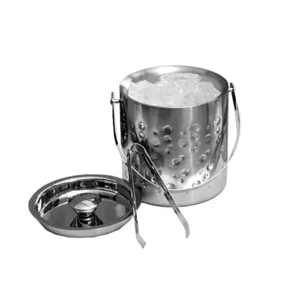 Posoda za led/pokrov Wine Xmas + prijemalka / inox