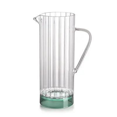 Vrč Quattro Note 1L / zeleno dno / borosilikatno steklo