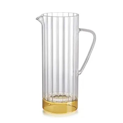 Vrč Quattro Note 1L / rumeno dno / borosilikatno steklo