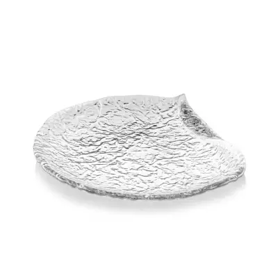 Servirni krožnik s privihanim robom Sand 22cm / steklo