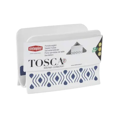 Tosca podstavek za serviete 7,5x15,5xh11cm belo-moder / pvc
