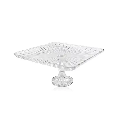 Servirni krožnik s podstavkom Glass 25x25cm / kvadraten / steklo