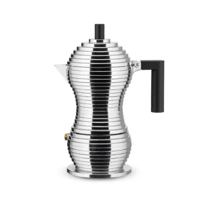 Pulcina kafetiera espresso za 6 skodelic / črn ročaj / indukcija / aluminij