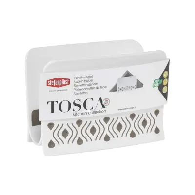 Tosca podstavek za serviete 7,5x15,5xh11cm belo-siv / pvc