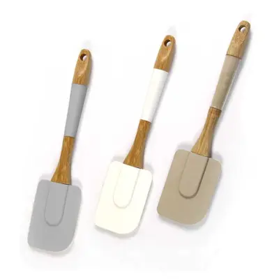 Silikonska lopatk aGac 25x6cm / več barv / silikon, les