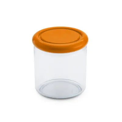 Doza za shranjevanje 0,75l / 11xh11,5cm / oranžna / pvc, microban