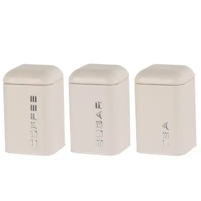 Doza Vintage h17,5cm / 3 kos / krem / kovina