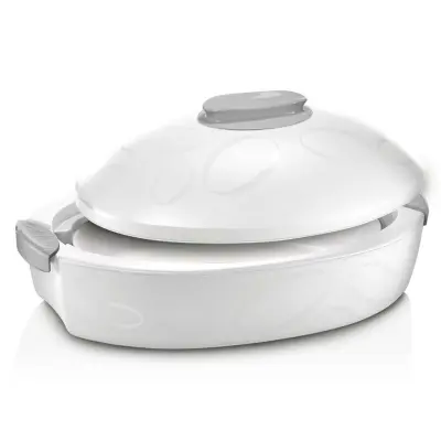 Termo posoda s pekačem Enjoy 45x28xh18cm / 3l / bela / plastika, porcelan