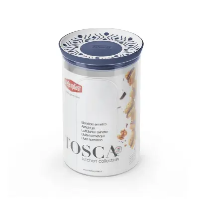 Tosca doza za shranjevanje 1,2l belo-modra 12xh18cm / pvc