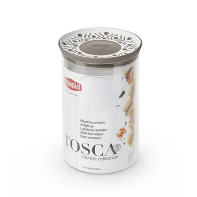 Tosca doza za shranjevanje 1,2l belo-siva 12xh18cm / pvc