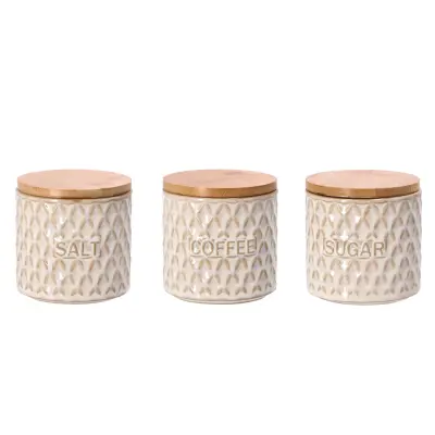 Doza Rustika 10cmxh10cm / več napisov / porcelan, les