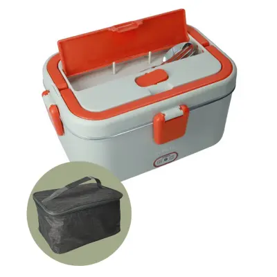 Termo posoda za prenos hrane, Lunch Box 1,8l / sivo-rdeča / inox, pvc