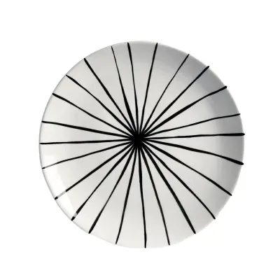 Desertni krožnik Catalina črte 20cm / okrogel / keramika