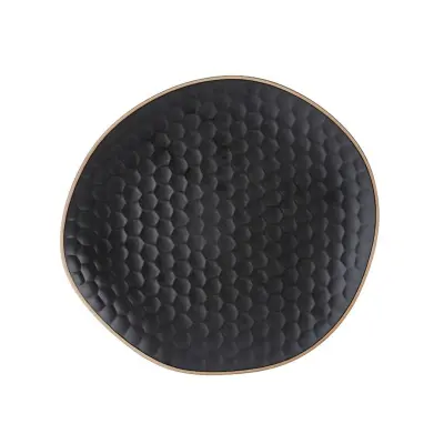 Desertni krožnik Kypseli 22x20,5cm / črn / stoneware