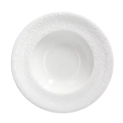 Krožnik pasta bowl Jasmin Coupe 25 cm / bel / porcelan