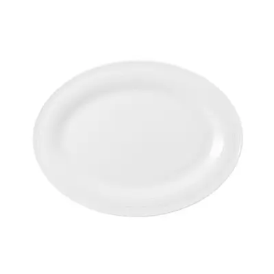 Ovalen krožnik Blues 31x24cm / bel / porcelan