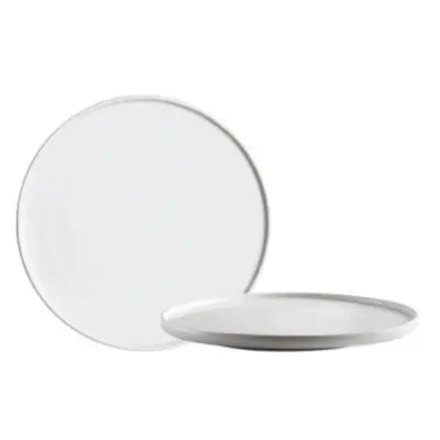 Plitev krožnik z robom Caviar Shine 26,5cm / okrogel / umazano bel / porcelan