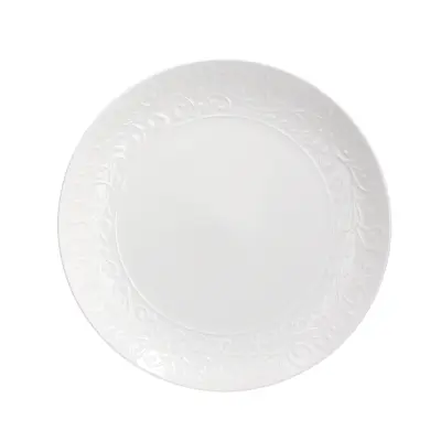 Plitev krožnik Jasmin Coupe 25cm / bel / porcelan