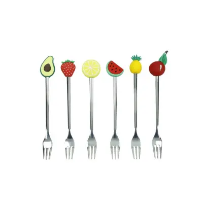 Set desertne vilice Silver Frutti 16cm / 6 kos / inox, silikon