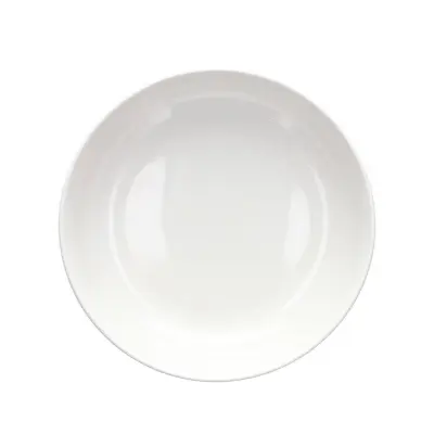 Globok krožnik Edge 18,5cm / bel / porcelan