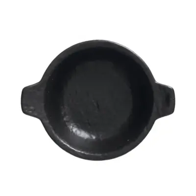 Krožnik Vulcania Black 15cm / črn/ 2 ročaja / okrogel / porcelan
