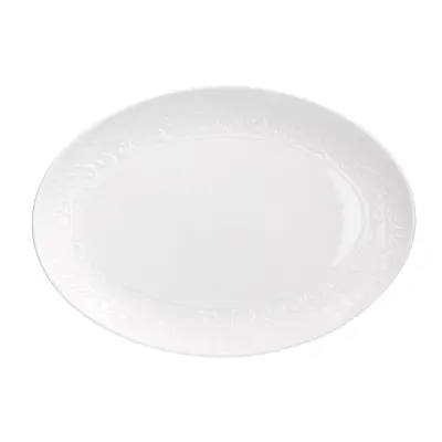 Servirni krožnik Jasmin Coupe 30cm / ovalen / bel / porcelan