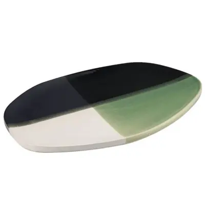 Krožnik Simposio 40,5x19cm / ovalen / zelen / keramika