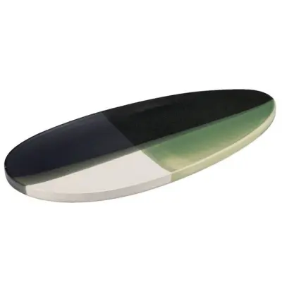 Krožnik Simposio 40,5x26,5cm / ovalen / zelen / keramika