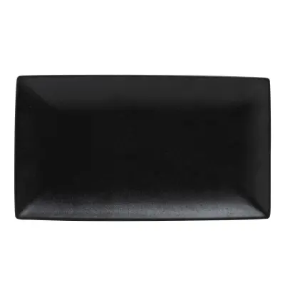 Pravokoten krožnik Caviar Black 34,5x19,5x2,5 / črn / porcelan