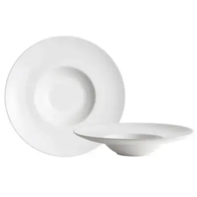 Krožnik pasta bowl Caviar Shine 28cm / okrogel / umazano bel / porcelan