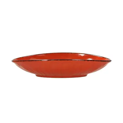 Ovalen krožnik, skleda Vulcania Veggie 21,5x12cm / rdeč / porcelan