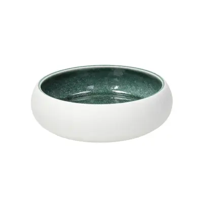 Skledica Elipse 17xh5cm  / belo-zelena / keramika