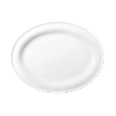 Ovalen krožnik Blues 31x24cm / bel / porcelan