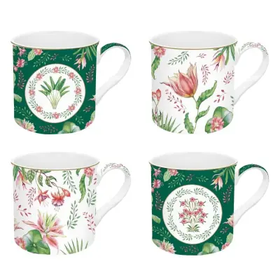 Set lonček Botanic Chic 300ml / 4 kos / porcelan