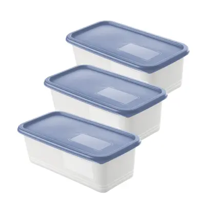 Set posod za shranjevanje Domino 1,2l / 3 kos / modra / pvc