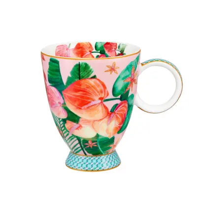 Lonček Tropicana 300ml / roza / porcelan