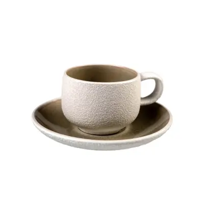 Set skodelica za črno kavo Stones 100ml / 4 kos / rjava / keramika