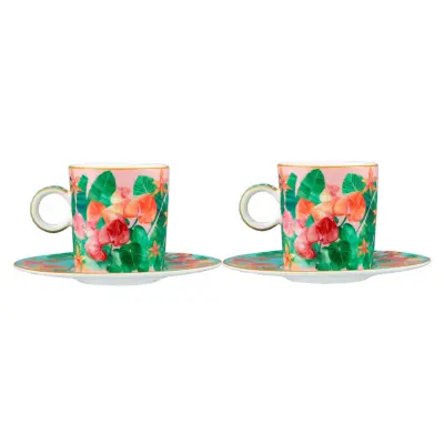 Set skodelica za črno kavo Tropicana 100ml / 2 kos / roza / porcelan