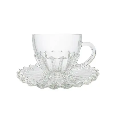 Set skodelica za čaj s podstavkom Stella 220ml / 6 kos / steklo