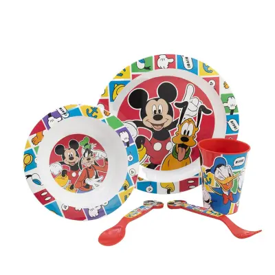 5-delni otroški jedilni set Mickey / 5 kos / PVC