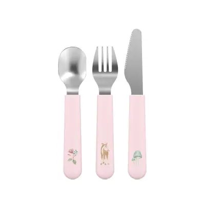 Set otroški jedilni pribor Mio Fairy Garden / 3-delni / inox, abs