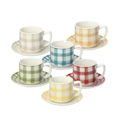 Set skodelica za kavo s podstavkom Ivy Caledonia 100ml / 6 kos / porcelan