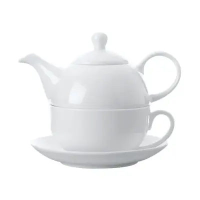 Čajnik Tea For One White Basics 420ml / bel / porcelan