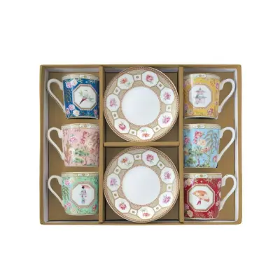 Set  skodelica za črno kavo s podstavkom Jardins d'Orient 100ml / 6 kos /  porcelan