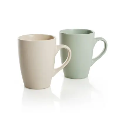 Set lonček Marrakesh 330ml / 2 kos / krem in zelena / keramika