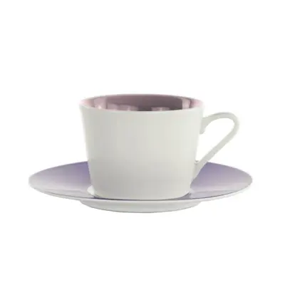 Set 6kos skodelica za čaj s podstavkom Loop Ametista 270ml / 6 kos / vijola / porcelan