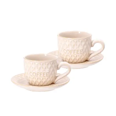 Set skodelica za črno kavo Rustika / 2 kos / porcelan