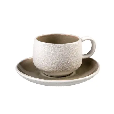 Set skodelica za čaj Stones 190ml / 2 kos / rjava / keramika