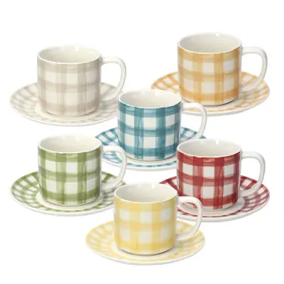 Set skodelica za čaj s podstavkom Ivy Caledonia 200ml / 6 kos / porcelan